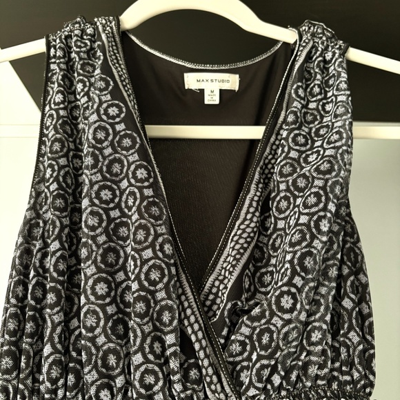 Max Studio Maxi Dress Black and White Pattern - Picture 3 of 8